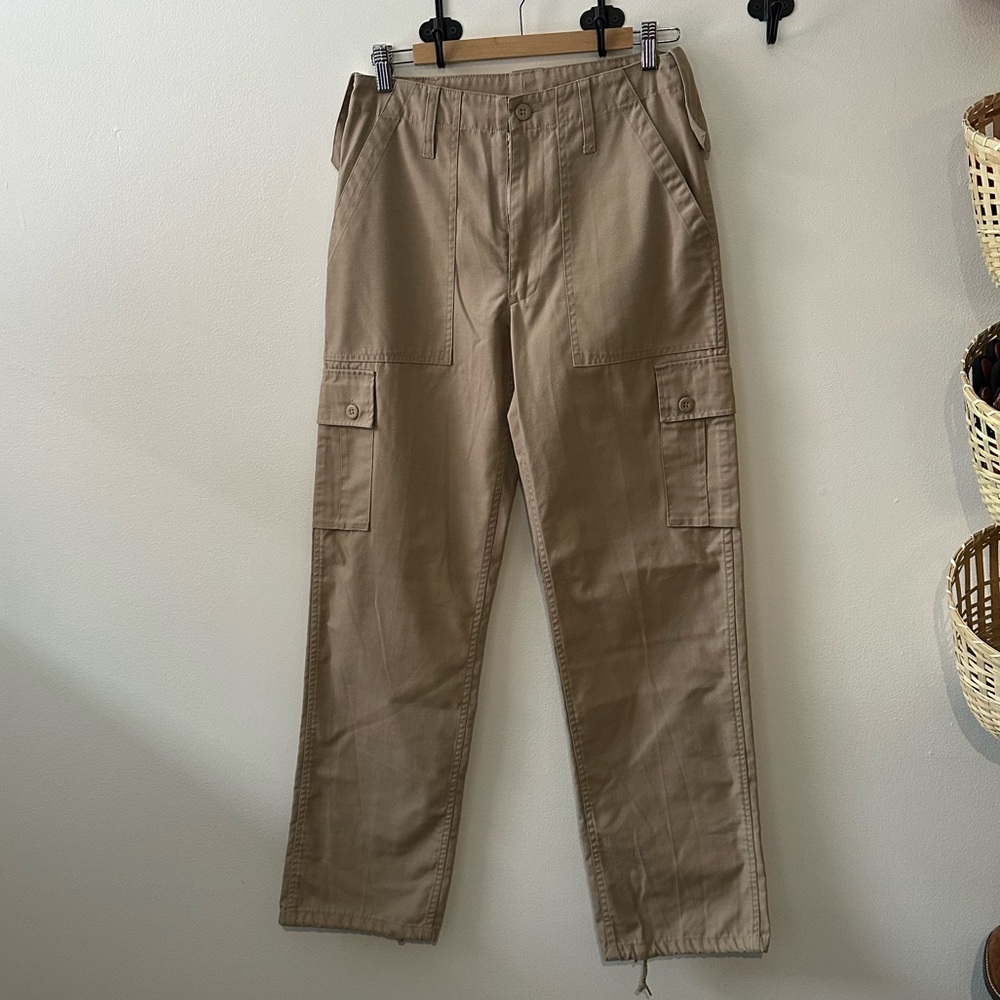 Tan Cargo Pants Adjustable Waist.